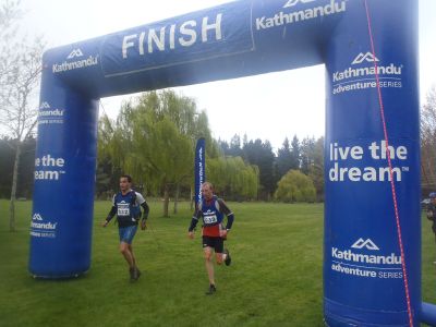 Michael Varnam (left) and Nathan Hey win the mens race