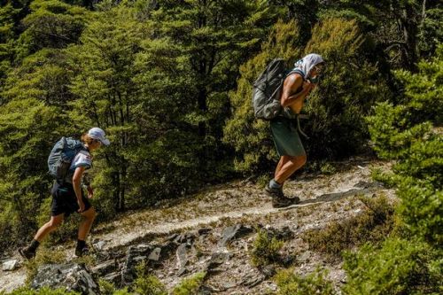 Nathan Fa'avae leads his team on the Dingle Burn