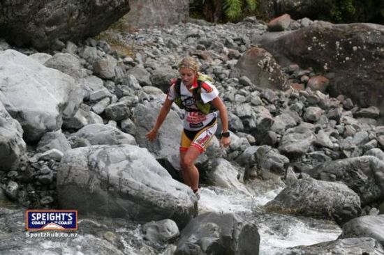 Jess Simson on her way to winning last year's Speight's Coast to Coast