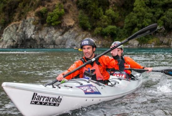 The 67 kilometre kayak leg down the Waimakariri River provides a real highlight of the event for many