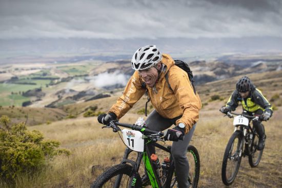 Mixed Elite winners Marcel Hagener and Simone Maier during the tough mountain bike ride