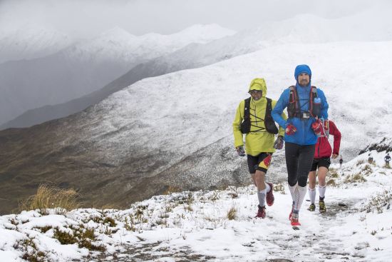 Athletes enounter snow in the Red Bull Defiance